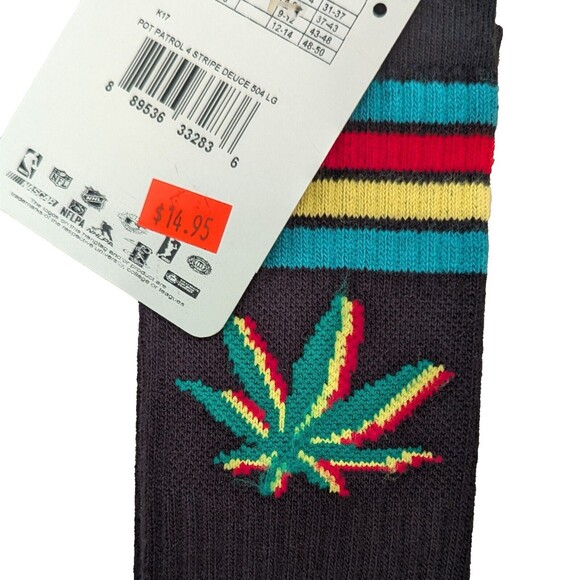 NWT FBF Originals - Pot Patrol Novelty Crew Socks Men's‎ Size Large - Picture 6 of 12